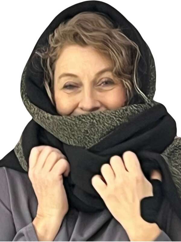 Dreieckschal,senf-schwarz-3