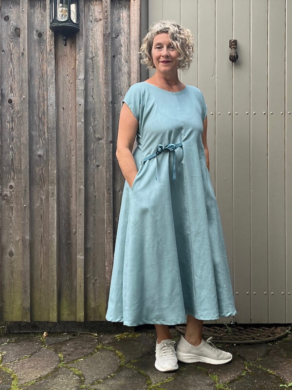 Leinenkleid schleife-mint-2