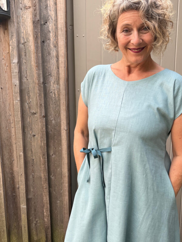Leinenkleid schleife-mint-4