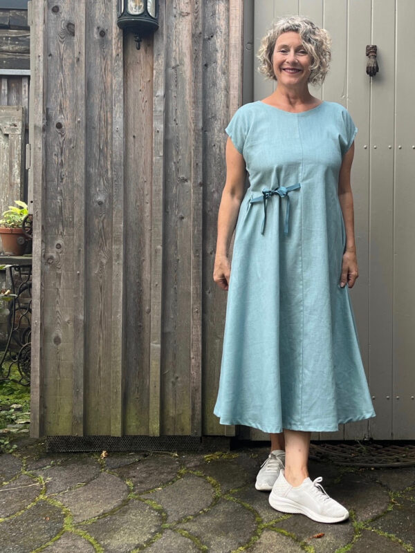 Leinenkleid schleife-mint-5
